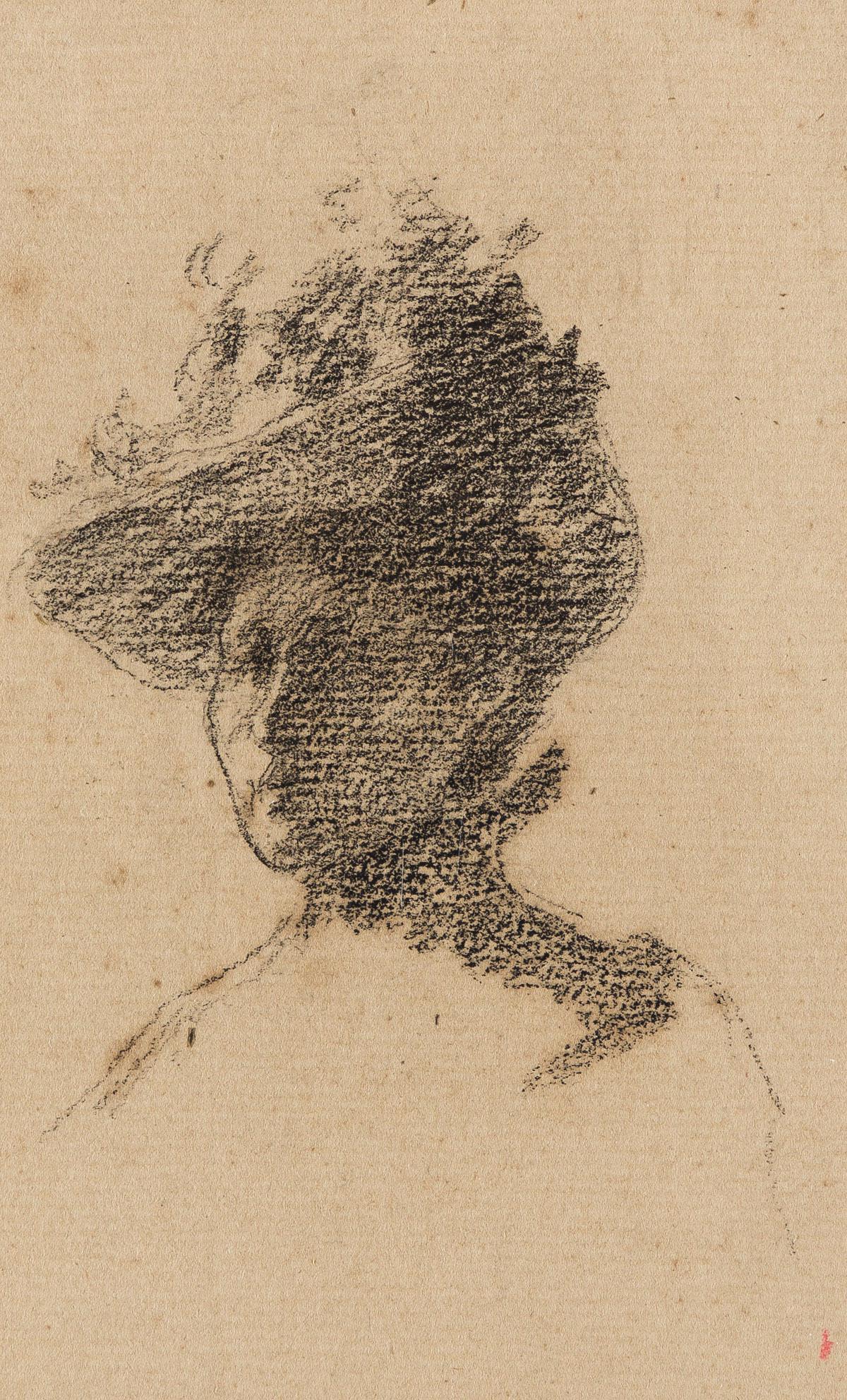 ODILON REDON (Bordeaux 1840-1916 Paris) Study for: ODILON REDON (Bordeaux 1840-1916 Paris) Study for Portrait of Marie Botkin. Black chalk on cream laid paper, circa 1900. 151x94 mm; 5¾x3½ inches.Provenance: Albert Roullier Galleries, Chicag