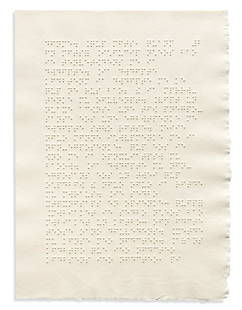 KAWARA, ON. Codes.: KAWARA, ON. Codes. Text by Jacques Roubaud. 7 silkscreen prints by On Kawara; letterpress text; braille pages (12¼ x 9 inches; 315 x 230 mm, sheets). Loose leaves as issued, housed in original dr