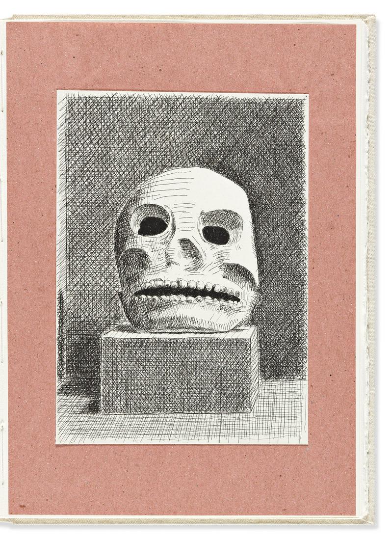 MCCLEARY, DAN. Untitled.: MCCLEARY, DAN. Untitled. Poem by Nora Cain. Translation by Lourdes Argüelles. Illustrated by McCleary with frontispiece etching and 7 intaglio prints tipped to thin pink paper sheets tipped in at