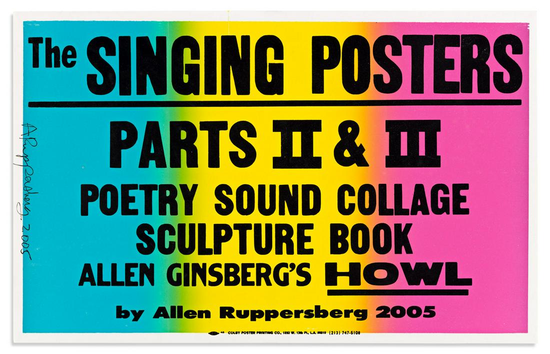 RUPPERSBERG, ALLEN. The Singing Posters: Allen (1 of 5)
