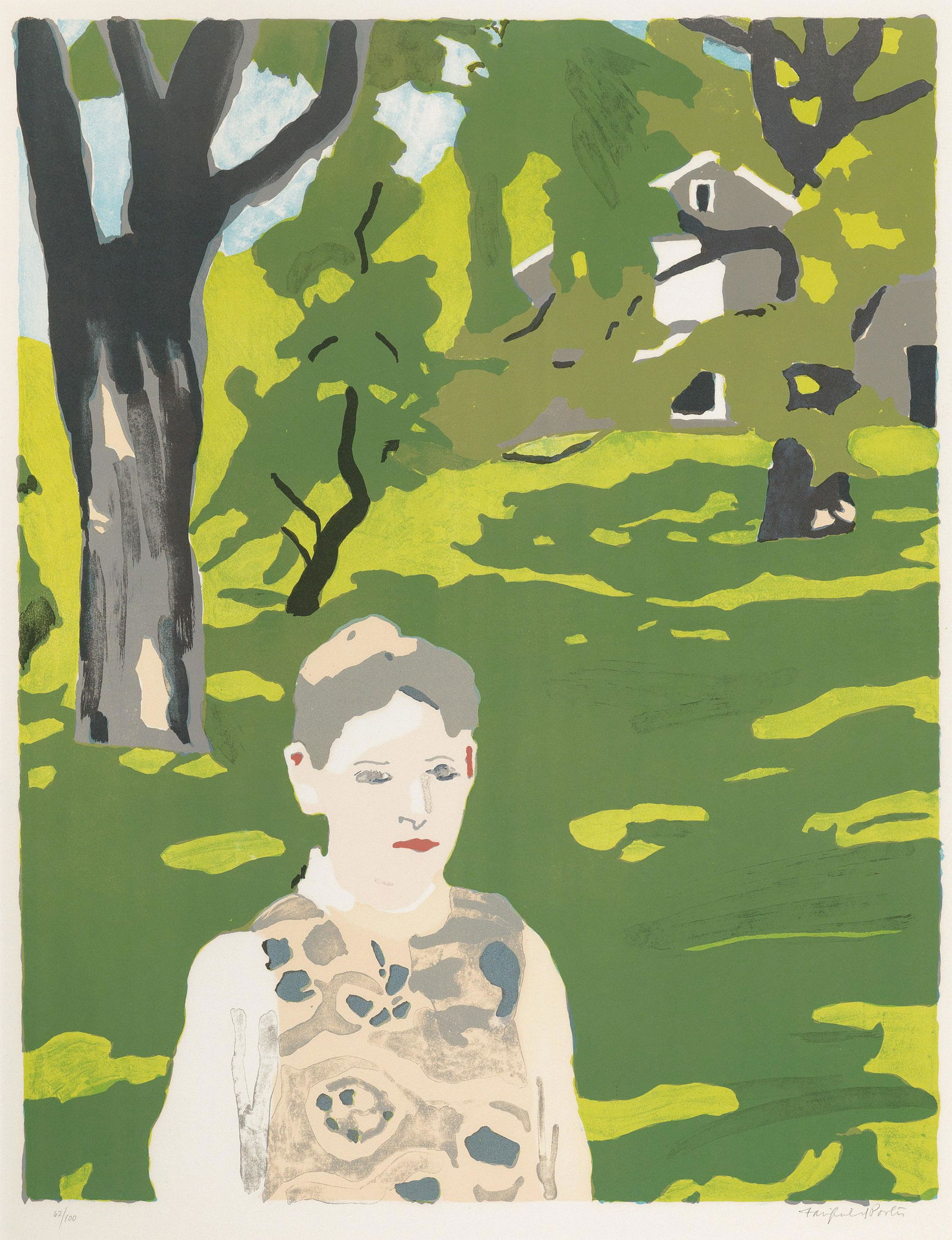 FAIRFIELD PORTER Girl in the Woods. (1 of 1)