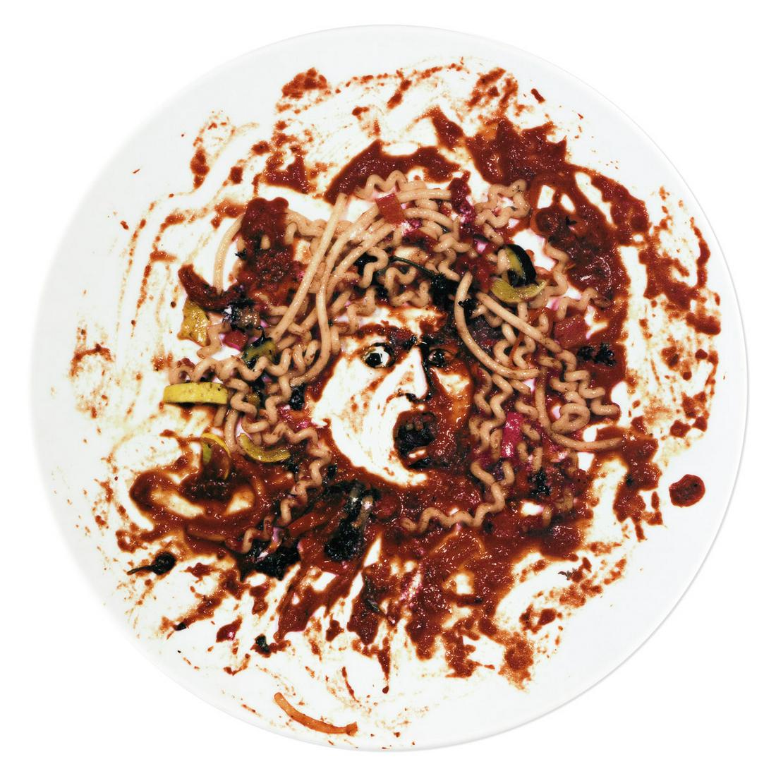 VIK MUNIZ Untitled (Medusa Plate).: VIK MUNIZ Untitled (Medusa Plate). Transfer-printed porcelain plate, 1999. 318 mm; 12½ inches (diameter). Edition of 3000. Produced by Bernardaud, Limoges. Published by CUBE Peter Norton Family C