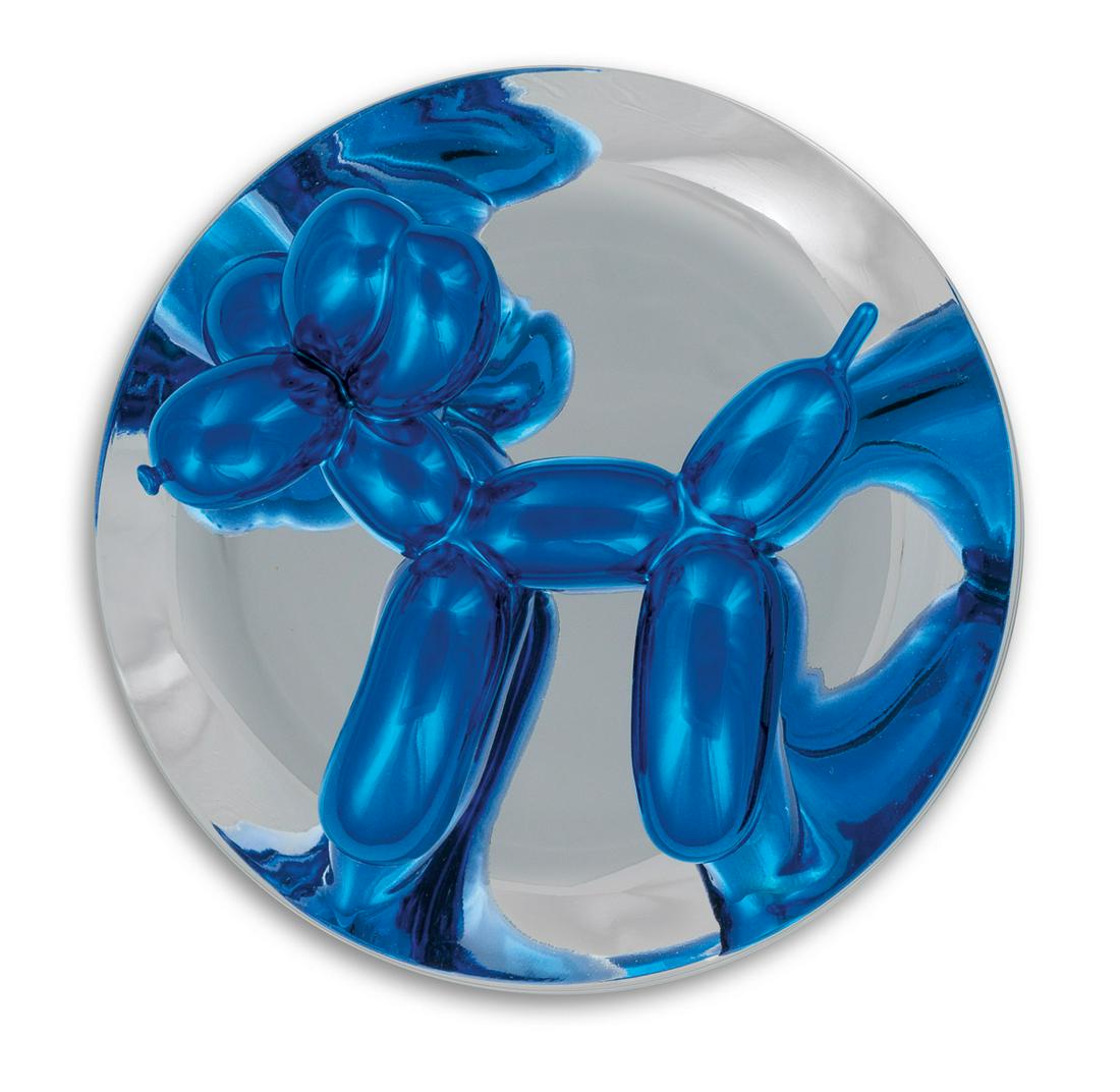JEFF KOONS Balloon Dog (Blue).: JEFF KOONS Balloon Dog (Blue). Metallic porcelain multiple, 2002. 255x255 mm; 10x10 inches. Edition of 2300. Numbered 1776/2300 on the base. Produced by Bernardaud, Limoges. Published by the Los Angel
