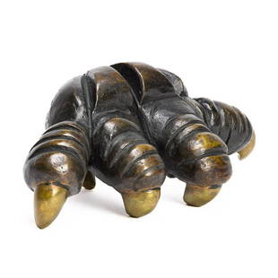 LOUISE BOURGEOIS (1911 - 2010, FRENCH/AMERICAN) Give or: LOUISE BOURGEOIS (1911 - 2010, FRENCH/AMERICAN) Give or Take III, (How Do You Feel This Morning?). Bronze with brown/gold patina, 1990. Signed, LB, dated, 90, and numbered 14/40. 101x229x140 mm; 4x9x5