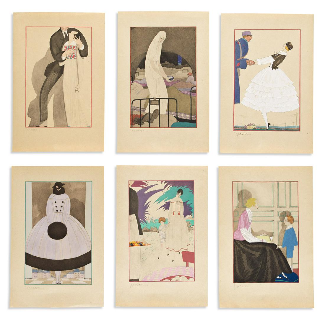 (FASHION.) Georges Lepape. [Suite of 12 pochoir plates (1 of 2)