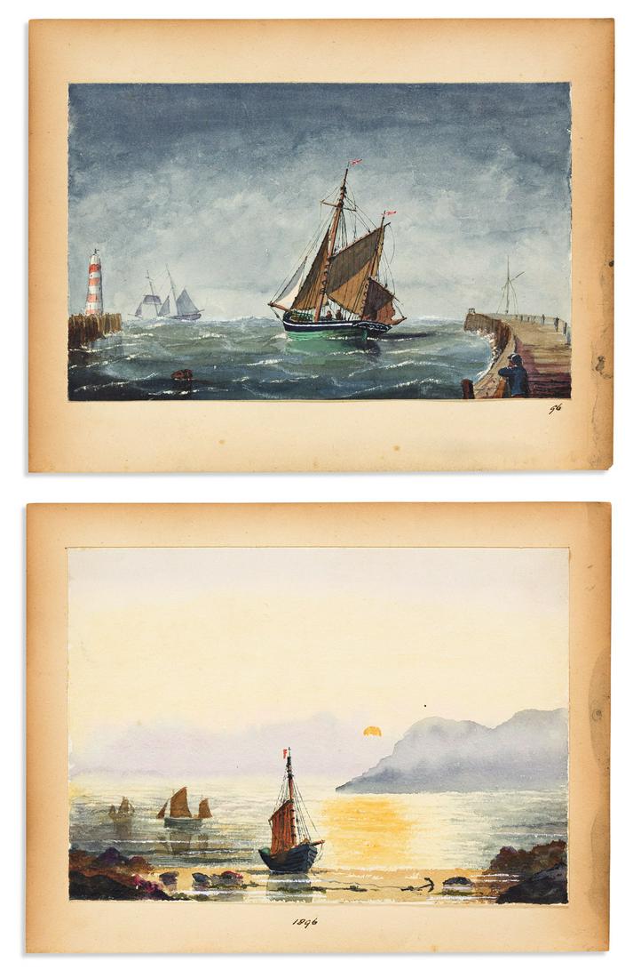 (MARINE.) Group of 20 watercolor sketches and several (1 of 1)