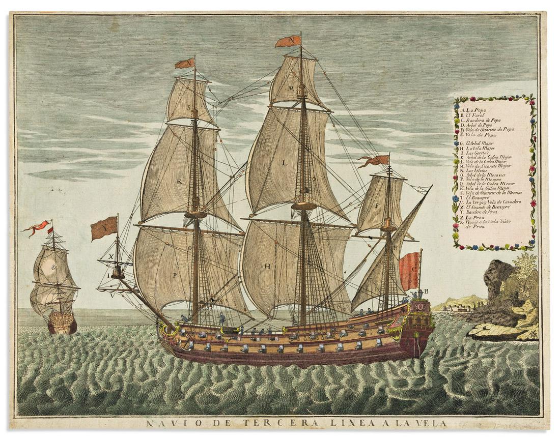 (MARINE.) Navio de Tercera Linea a la Vela. (1 of 1)