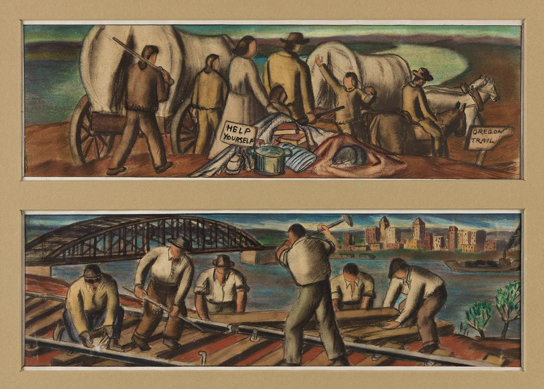 JAMES MICHAEL NEWELL (1900 - 1985) Two Mural Studies. (1 of 1)