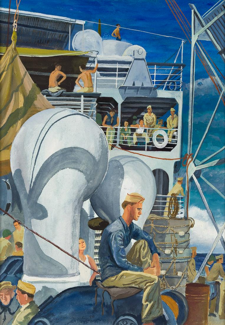 JAMES TURNBULL (1909-1976) Troopship Deck. (1 of 1)