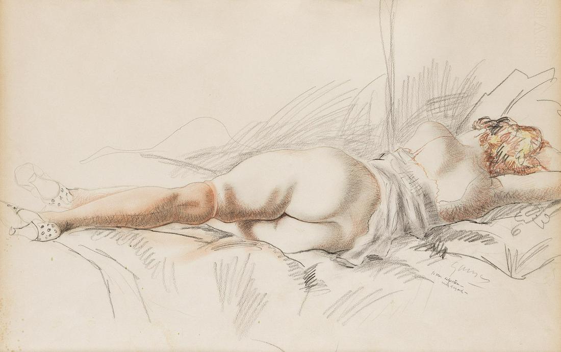 EMIL GANSO (1895-1941) Girl on a Bed. (1 of 1)