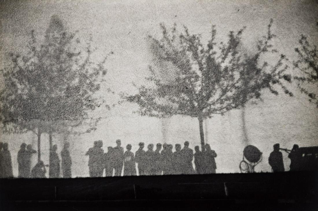 W. EUGENE SMITH (1918-1978) In the Park, Pittsburgh,: W. EUGENE SMITH (1918-1978) In the Park, Pittsburgh, PA. Silver print, the image measuring 9x13½ inches (22.9x34.3 cm.), the black mount 20x16 inches (50.8x40.6 cm.), with two of Smith's copyrigh