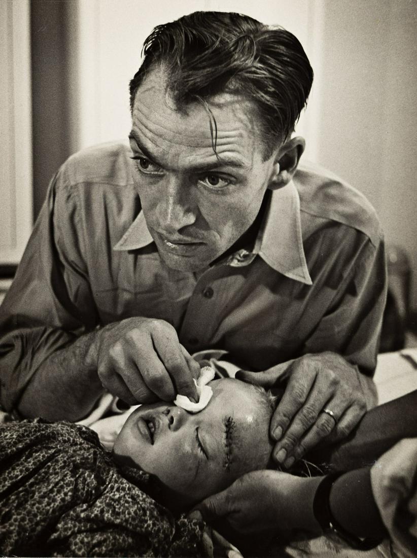 W. EUGENE SMITH (1918-1978) Dr. Ernest Ceriani,: W. EUGENE SMITH (1918-1978) Dr. Ernest Ceriani, Kremming, Colorado, from the Country Doctor series. Silver print, the image measuring 13¼x10 inches (33.7x25.4 cm.), the black mount 17x14 inches (