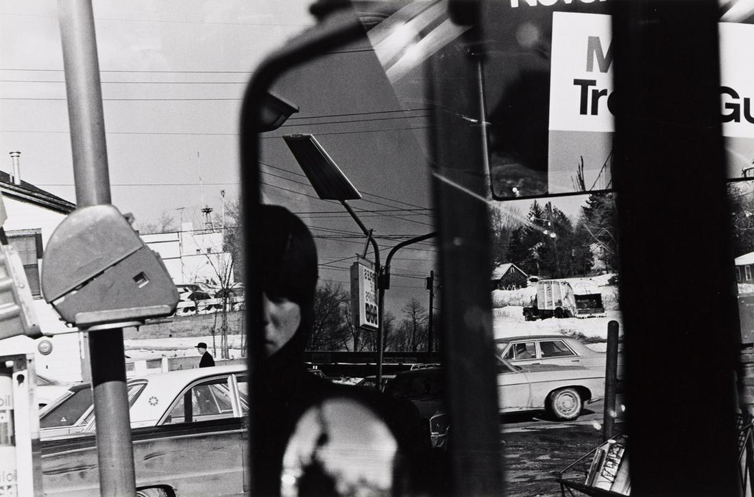 LEE FRIEDLANDER (1934- ) Filling station, Hillcrest,: LEE FRIEDLANDER (1934- ) Filling station, Hillcrest, New York. Silver print, the image measuring 6x10 inches (16.8x25.4 cm.), the mount15½x20 inches (39.3x50.8 cm.), with Friedlander's signature