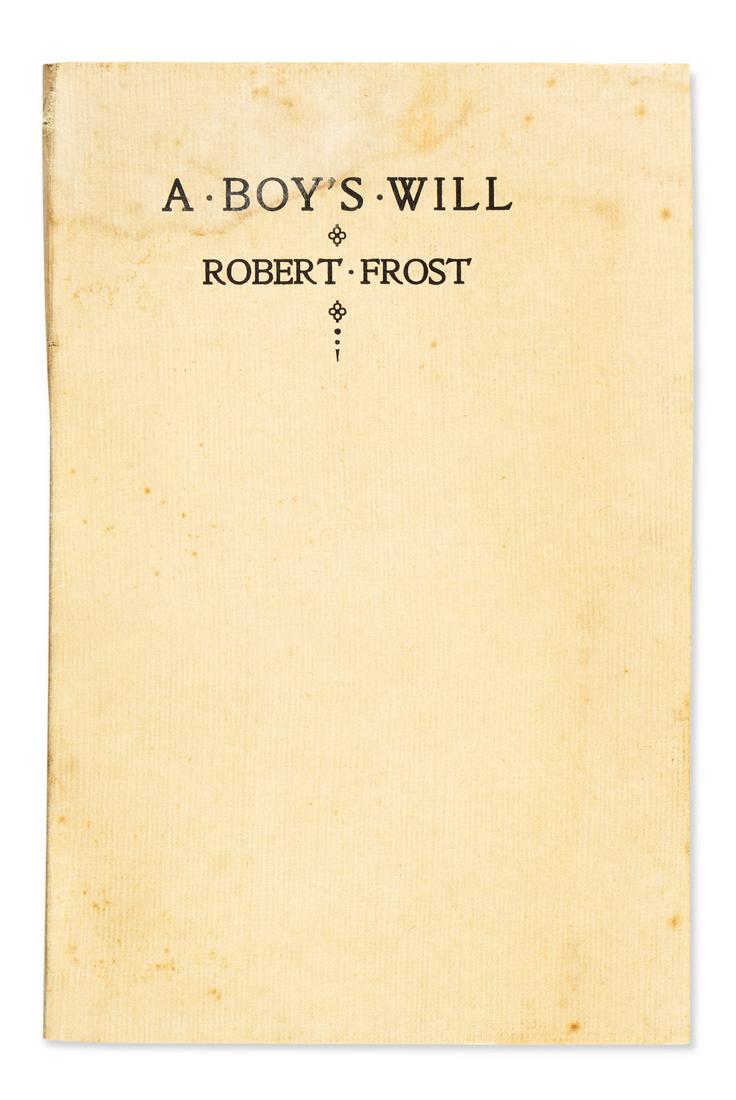 FROST, ROBERT. A Boy's Will. 8vo, publisher's binding D (1 of 1)
