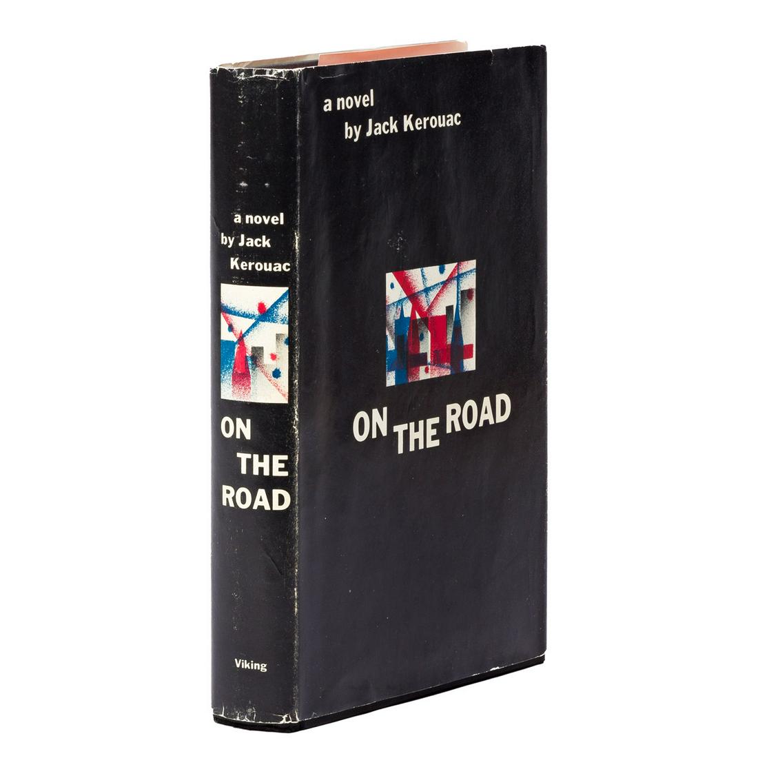 KEROUAC, JACK. On the Road. 8vo, publisher's black: KEROUAC, JACK. On the Road. 8vo, publisher's black cloth lettered in white; unclipped second printing dust jacket, mild rubbing to spine panel ends; endleaves age-toned, ownership inscription in penci