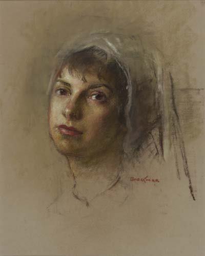 ROBERT BRACKMAN Portrait of a Woman with a Vei: ROBERT BRACKMAN Portrait of a Woman with a Veil. Color pastels on buff wove paper. 455x355 mm; 18x14 inches. Signed in pastel, lower right. All items are offered for sale subject to Swann Galler
