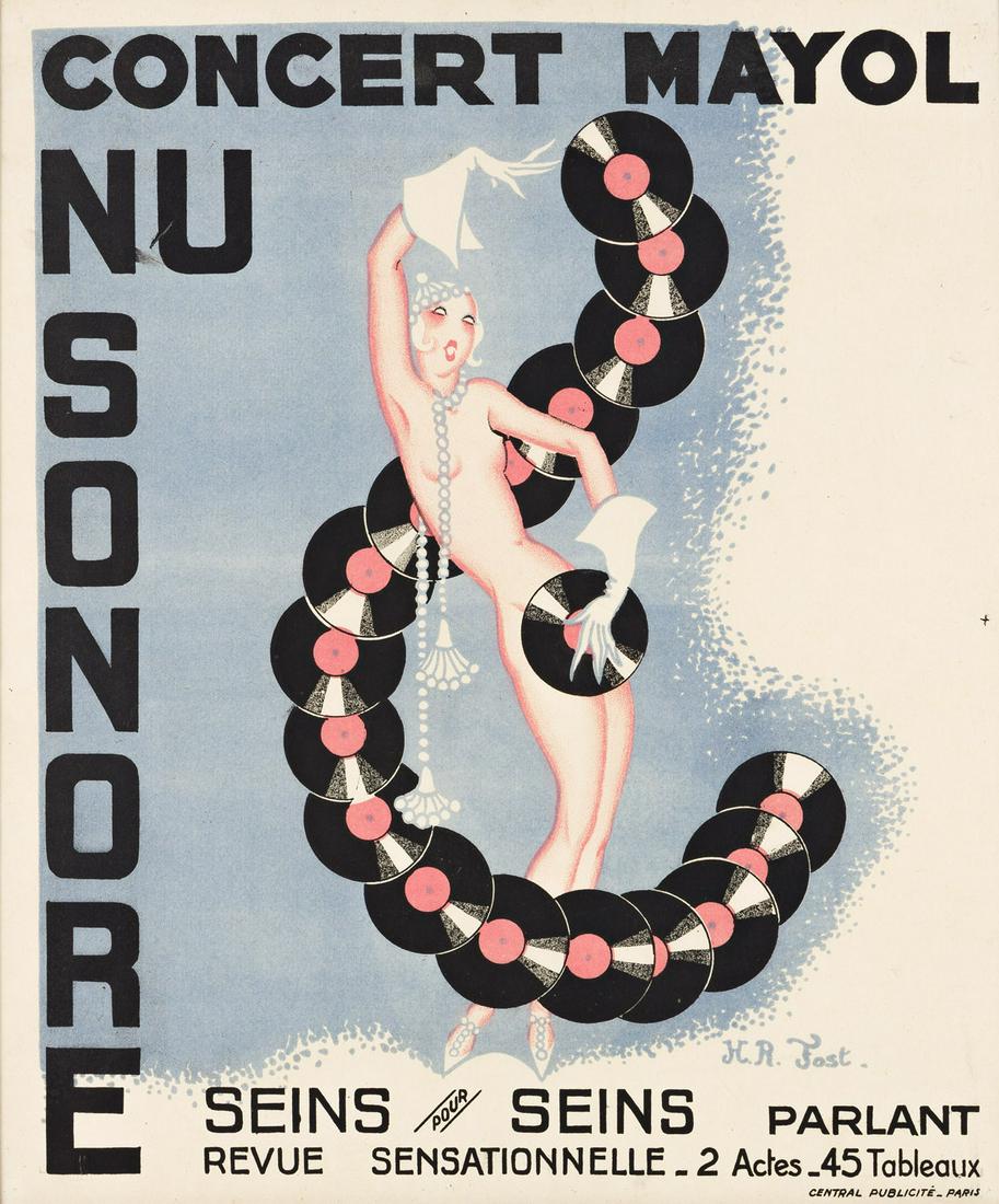 H.R. FOST (1905-1970).  CONCERT MAYOL NU SONORE. Circa (1 of 1)