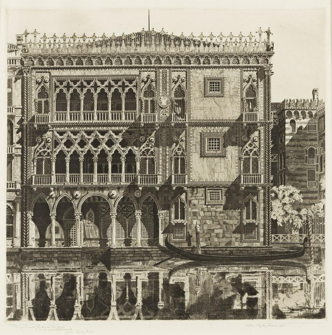 JOHN TAYLOR ARMS Venetian Filigree. Etching, 1931. 274x278 mm; 10¾x11 inches, full margins. (1 of 1)