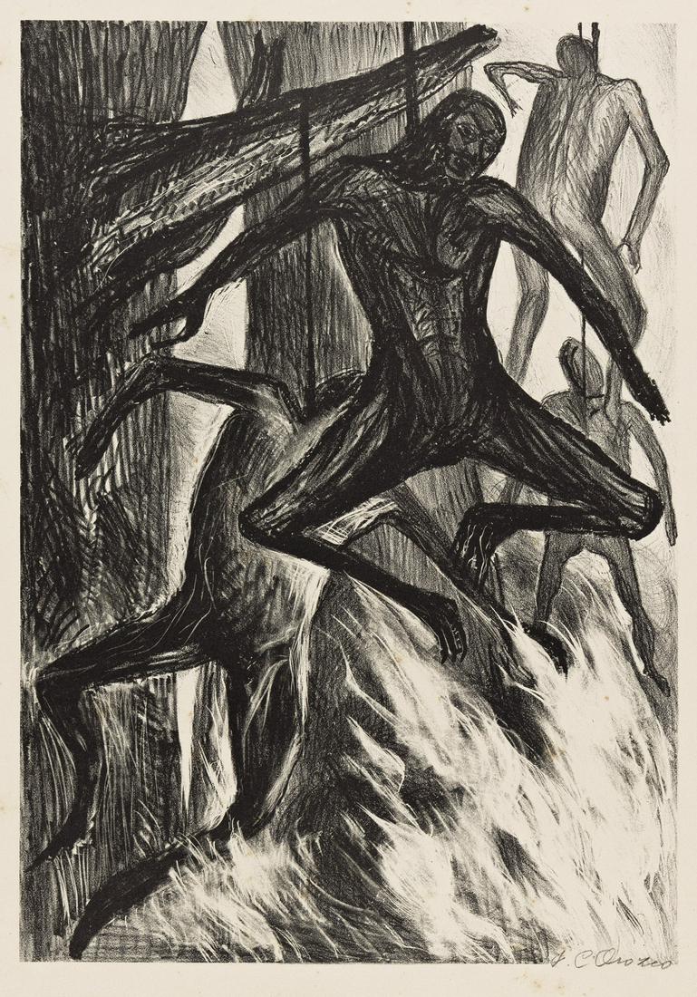 JOSÉ CLEMENTE OROZCO Los hombres colgados (The Hanged Men). Lithograph, 1933-34. 325x227 mm; (1 of 1)