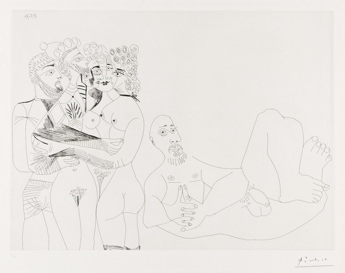 PABLO PICASSO Séries 156:122 (Barbu fantasmant, femmes, homme, et homme Grec au corps de (1 of 1)
