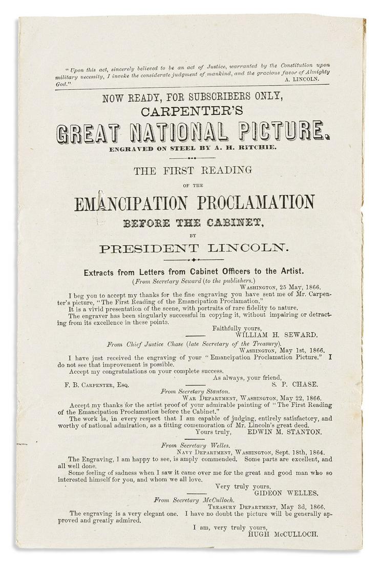 (ABRAHAM LINCOLN.) Now Ready, for Subscribers Only, Carpenter’s Great National Picture. (1 of 1)