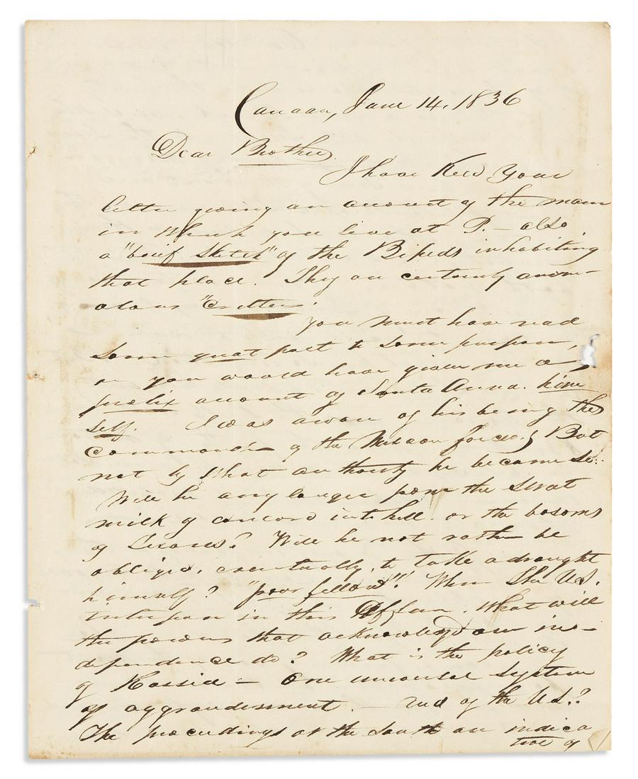 (WEST--TEXAS.) James Burns Wallace. A northern abolitionist argues that the Texas Revolution is (1 of 1)