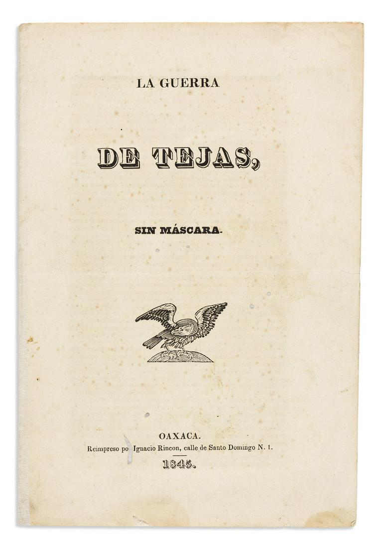 (WEST--TEXAS.) La Guerra de Tejas, Sin Máscara. (1 of 1)