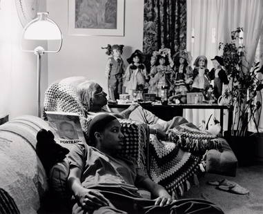 LATOYA RUBY FRAZIER (1982- ) Grandma Ruby and Me in Her Livingroom.: LATOYA RUBY FRAZIER (1982- ) Grandma Ruby and Me in Her Livingroom. Archival inkjet print, the image measuring 11¼x14 inches (28.6x35.6 cm.), the sheet 13¼x16 inches (33.6x40.6 cm.), with Fr