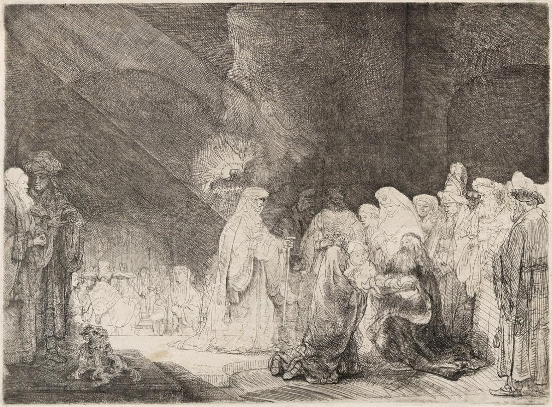 REMBRANDT VAN RIJN The Presentation in the Temple: Oblong Print. (1 of 1)