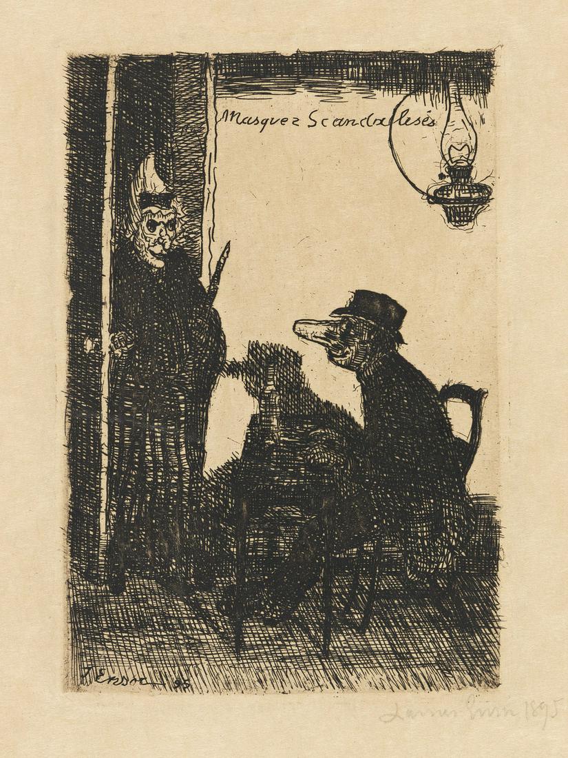 JAMES ENSOR Masques Scandalisés. (1 of 1)