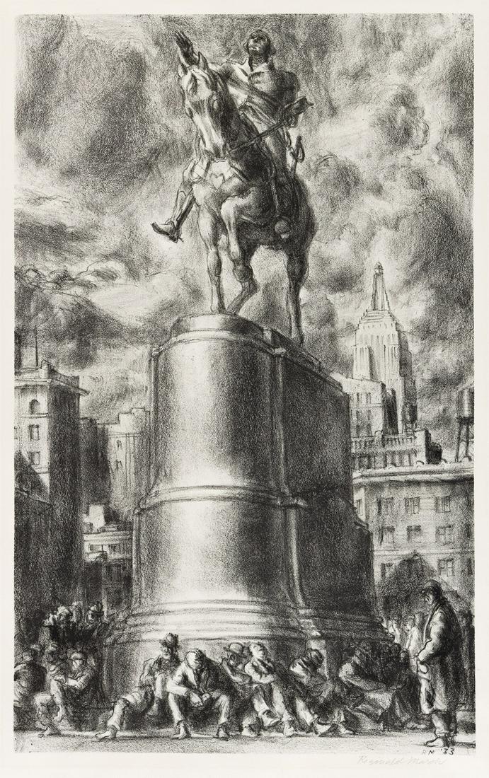 REGINALD MARSH Union Square.: REGINALD MARSH Union Square. Lithograph, 1933. 345x215 mm; 13x8½ inches, full margins. Edition of 300. Signed in pencil, lower right. A very good impression. Sasowsky 27.