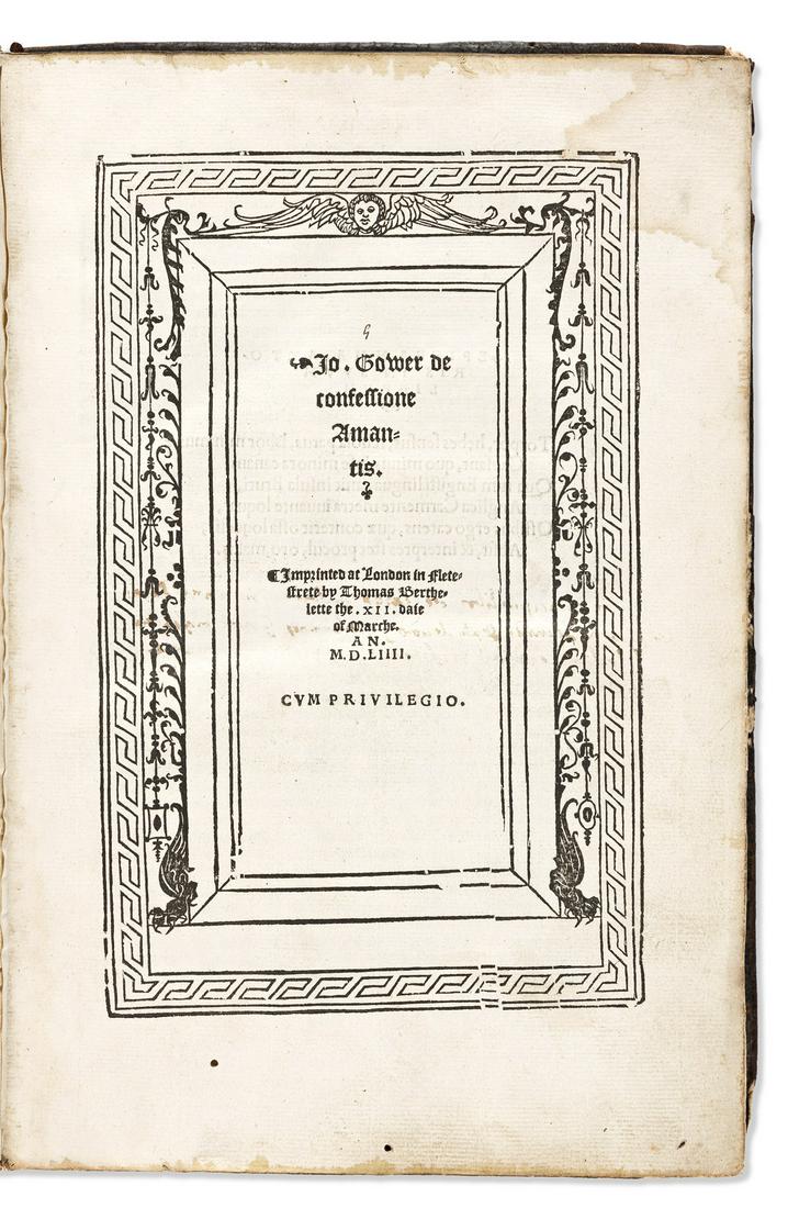 Gower, John (1325?-1408) De Confessione Amantis. (1 of 1)