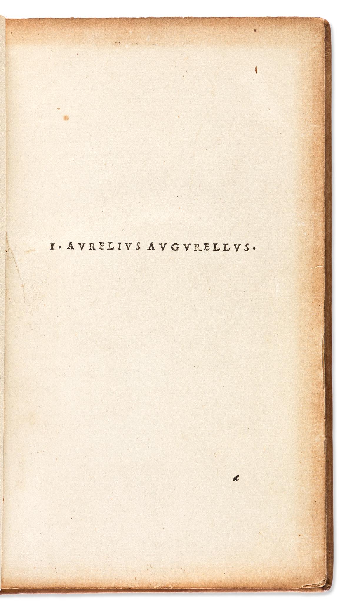 Augurelli, Giovanni Aurelio (1441-1524) [Iamblicus Liber I-II; Sermonum Liber I-II; Carminum Liber (1 of 2)