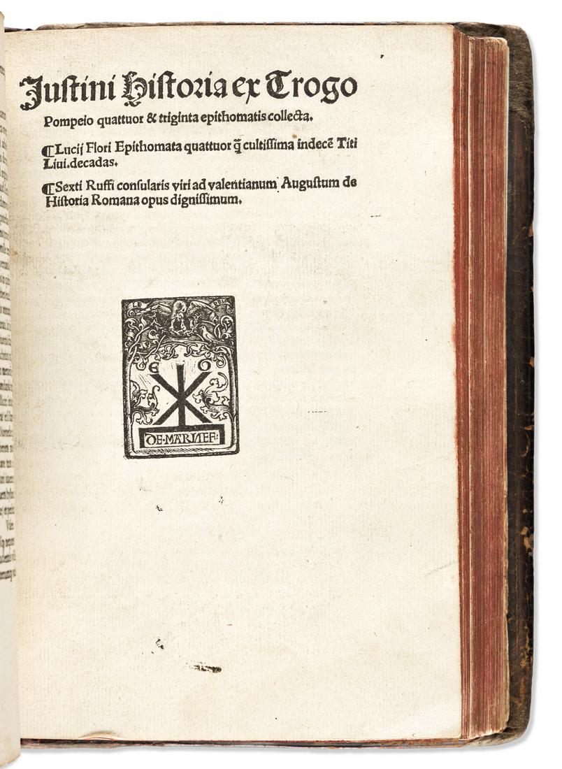 Diodorus Siculus; Justinian; Florus; Festus; & Trogus. Student's Sammelband, Two Early-16th Century (1 of 2)