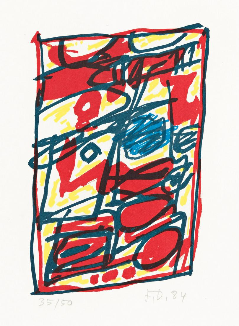 JEAN DUBUFFET Exercise lithographique no. 9 Mouvance. (1 of 1)
