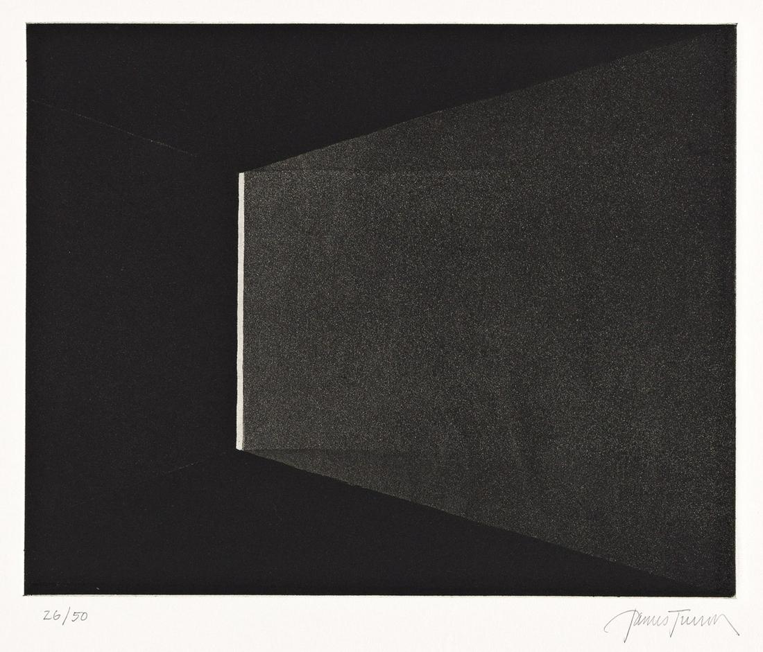 JAMES TURRELL Untitled.: JAMES TURRELL Untitled. Aquatint on Rives BFK, 1984. 192x238 mm; 7½x9 inches, full margins. Signed and numbered 26/50 in pencil, lower margin. Printed by Peter Kneubühler, Zurich, with the b