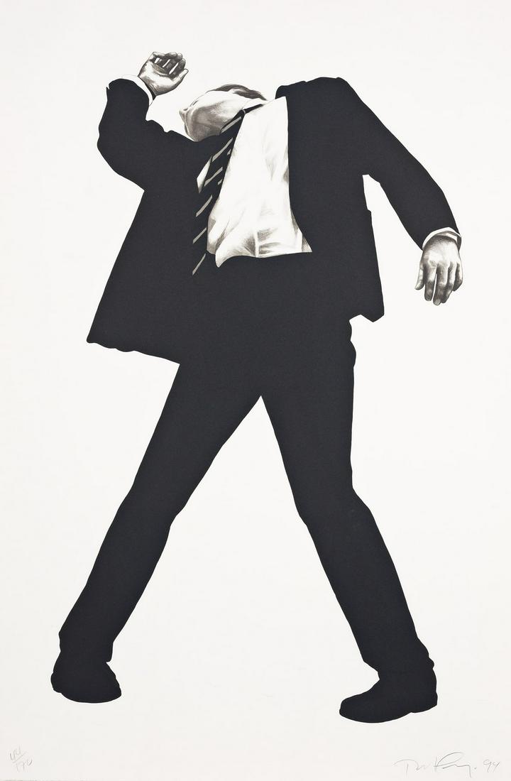 ROBERT LONGO Rick.: ROBERT LONGO Rick. Lithograph on Arches Cover, 1994. 1016x597 mm; 40x23½ inches, full margins. Signed, dated and numbered 44/170 in pencil, lower margin. Published by Greenpeace, New York. A very