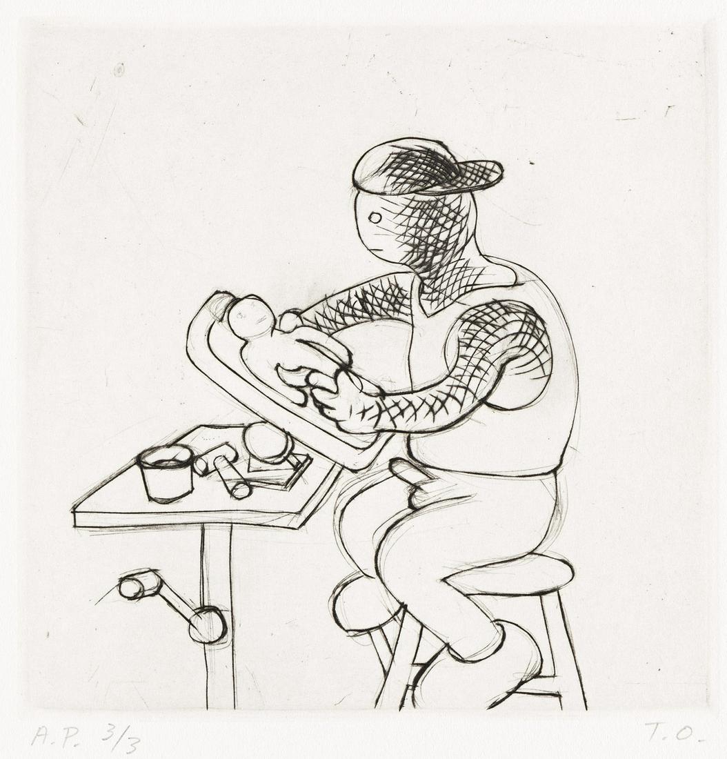 TOM OTTERNESS Three prints.: TOM OTTERNESS Three prints. Bolt and Flower, engraving and drypoint on Chine collé of Rives BFK and Moriki rice paper, 1993. Artist's proof, aside from the edition of 25. Initialed and inscribed