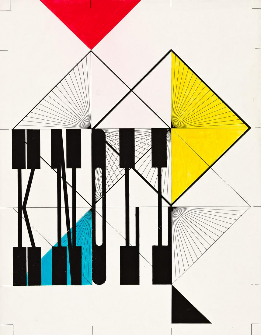 HERBERT MATTER (1907-1984). KNOLL. 1948. 18x14¼ inches, 45¾x36¼ cm.: HERBERT MATTER (1907-1984) KNOLL. 1948. 18x14¼ inches, 45¾x36¼ cm. Condition B+: overpainting in image; overpainting and restoration at edges; red at top bleeding slightly into center i