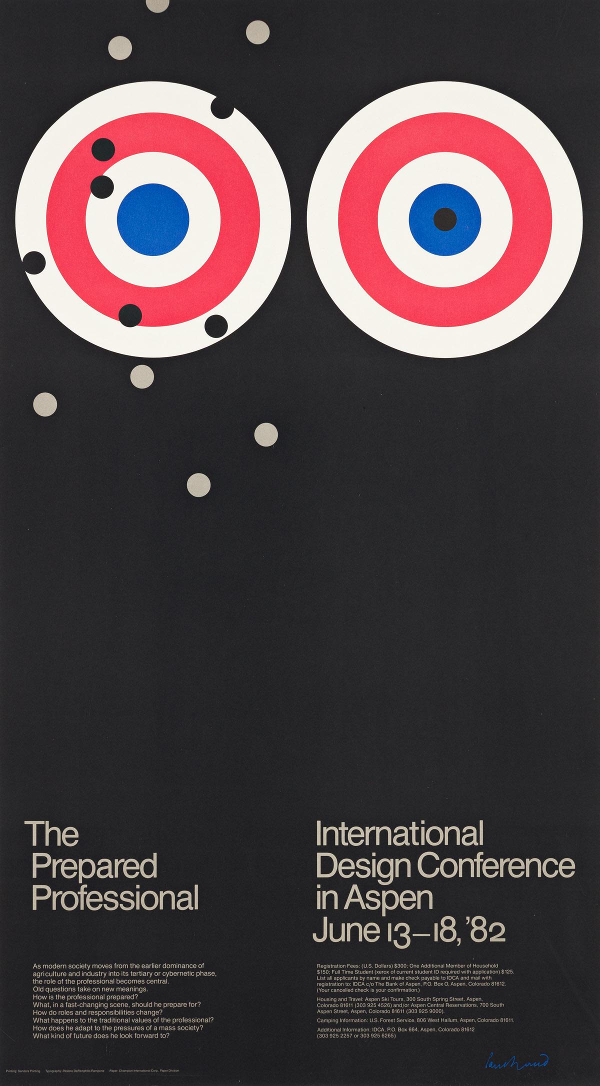 PAUL RAND (1914-1996).  THE PREPARED PROFESSIONAL / INTERNATIONAL DESIGN CONFERENCE IN ASPEN. 1982. (1 of 1)