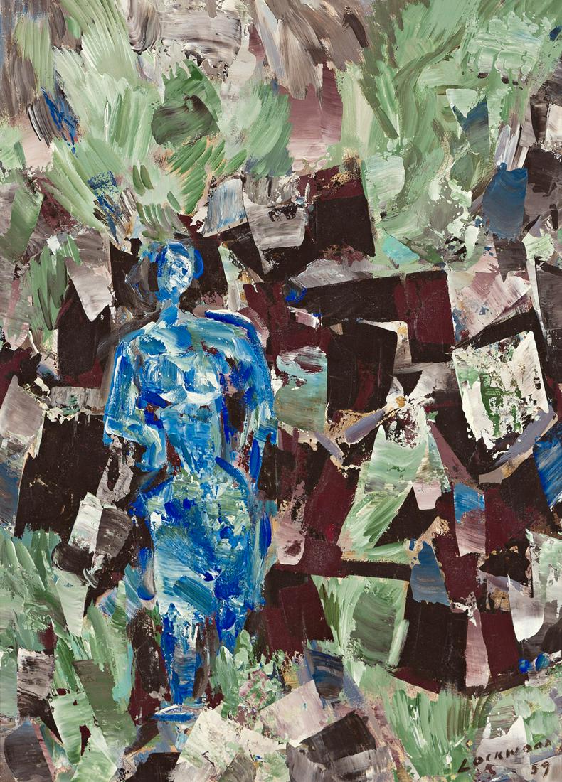 WARD LOCKWOOD (1894 - 1963, AMERICAN) Woman in a Landscape. (1 of 1)