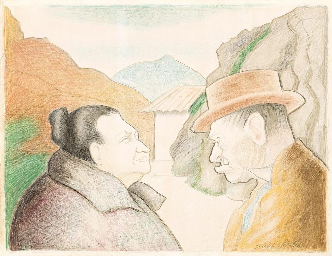 JOSEPH STELLA (1877 - 1946, AMERICAN) Untitled, (Man and Wife). (1 of 1)