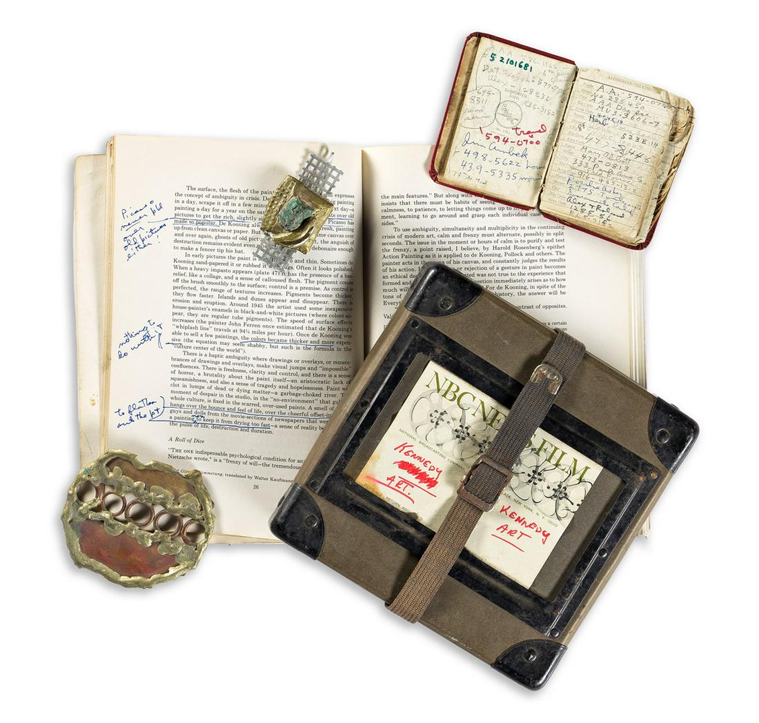 de Kooning, Elaine Fried (1918-1989) Small Archive of Material.: de Kooning, Elaine Fried (1918-1989) Small Archive of Material. Including the following pieces:1) de Kooning's personal address book, small-format commercially produced mid-century with alphabetical t