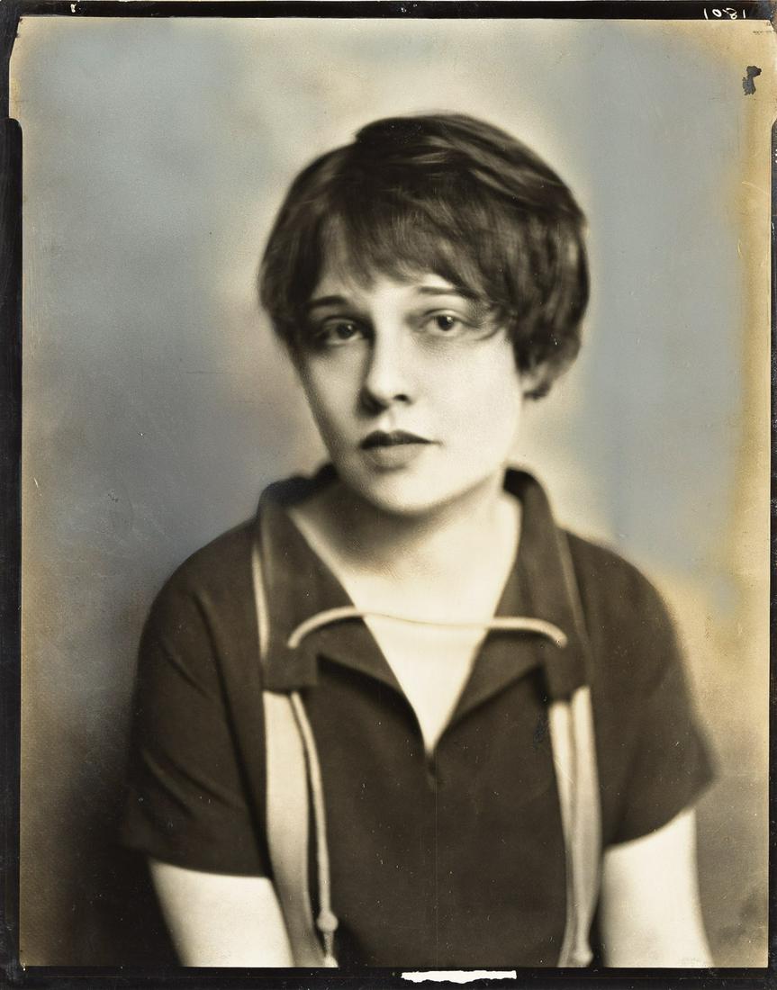 Loos, Anita (1888-1981) Eleven Press Photos.: Loos, Anita (1888-1981) Eleven Press Photos. A group of early black-and-white images of Loos and her husband, including an 8 x 10 portrait by Nickolas Muray; another by London photographer Sasha; seve