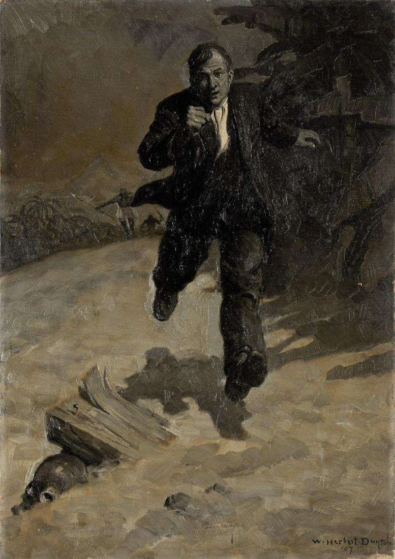 W. HERBERT ("BUCK") DUNTON (1878-1936) A hasty retreat. (1 of 1)