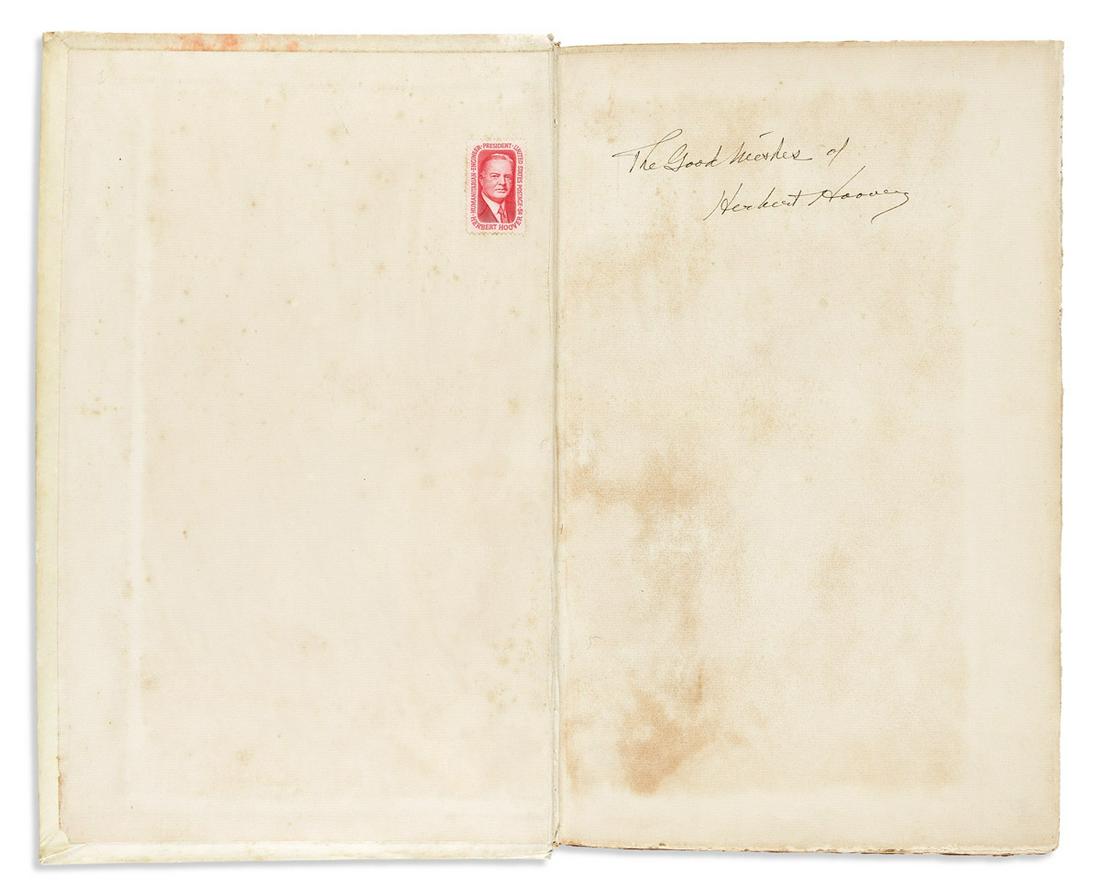 HOOVER, HERBERT. Georgius Agricola. De re Metallica. Signed and Inscribed, "The Good Wishes of / (1 of 2)