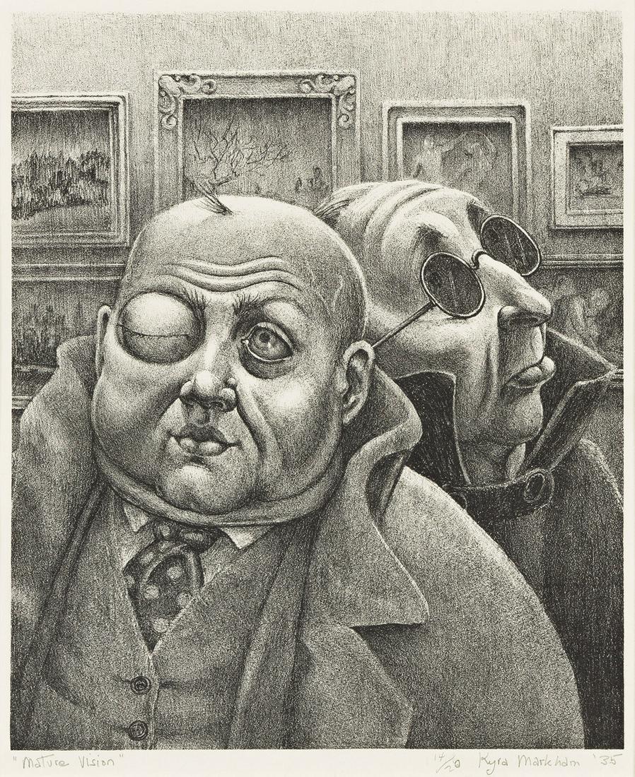 KYRA MARKHAM Mature Vision.: KYRA MARKHAM Mature Vision. Lithograph, 1935. 280x232 mm; 11x9¼ inches, full margins. Edition of approximately 20. Signed, dated, titled and numbered 14/20 in pencil, lower margin. A very good im