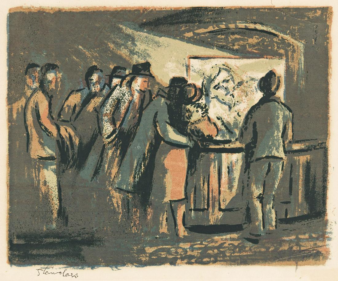 LEONARD PYTLAK Standees (Garbo and Gilbert).: LEONARD PYTLAK Standees (Garbo and Gilbert). Color screenprint, circa 1940. 270x330 mm; 10½x13 inches, full margins. Edition of approximately 10. Signed in pencil, lower right and titled in ink,