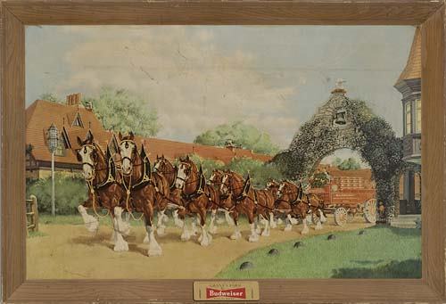 Poster GRANT'S FARM / BUDWEISER. Circa 1952. 2: ANONYMOUS. GRANT'S FARM / BUDWEISER. Circa 1952. 24x37 1/4 inches. Condition B+: tear in upper margin; staining in upper right corner; abrasions, scratches and fading in image. Cardboard. A r