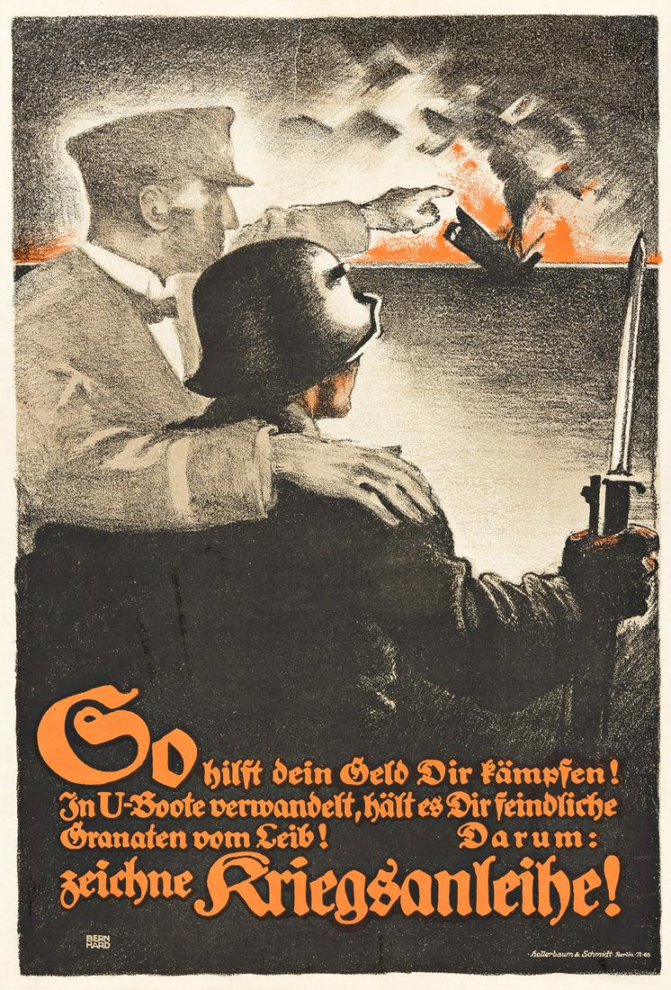 LUCIAN BERNHARD (1883-1972).  SO HILFT DEIN GELD / KRIEGSANLEIHE! 1917. 17x11½ inches, (1 of 1)